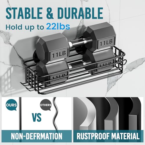 TAILI Shower Caddy Suction Cup 2 Pack with Hooks & Soap holder, Heavy Duty Shower Organizer for Bathroom, No Drilling Bathroom Organizer with Large Capacity, Black Metal Storage Basket - style: 2×Black