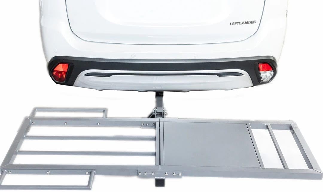 Hitch Rack for Electric Trike Foldable Steel Alloy Trailer Tricycle Hitch Rack Carrier, 500 lb. Capacity