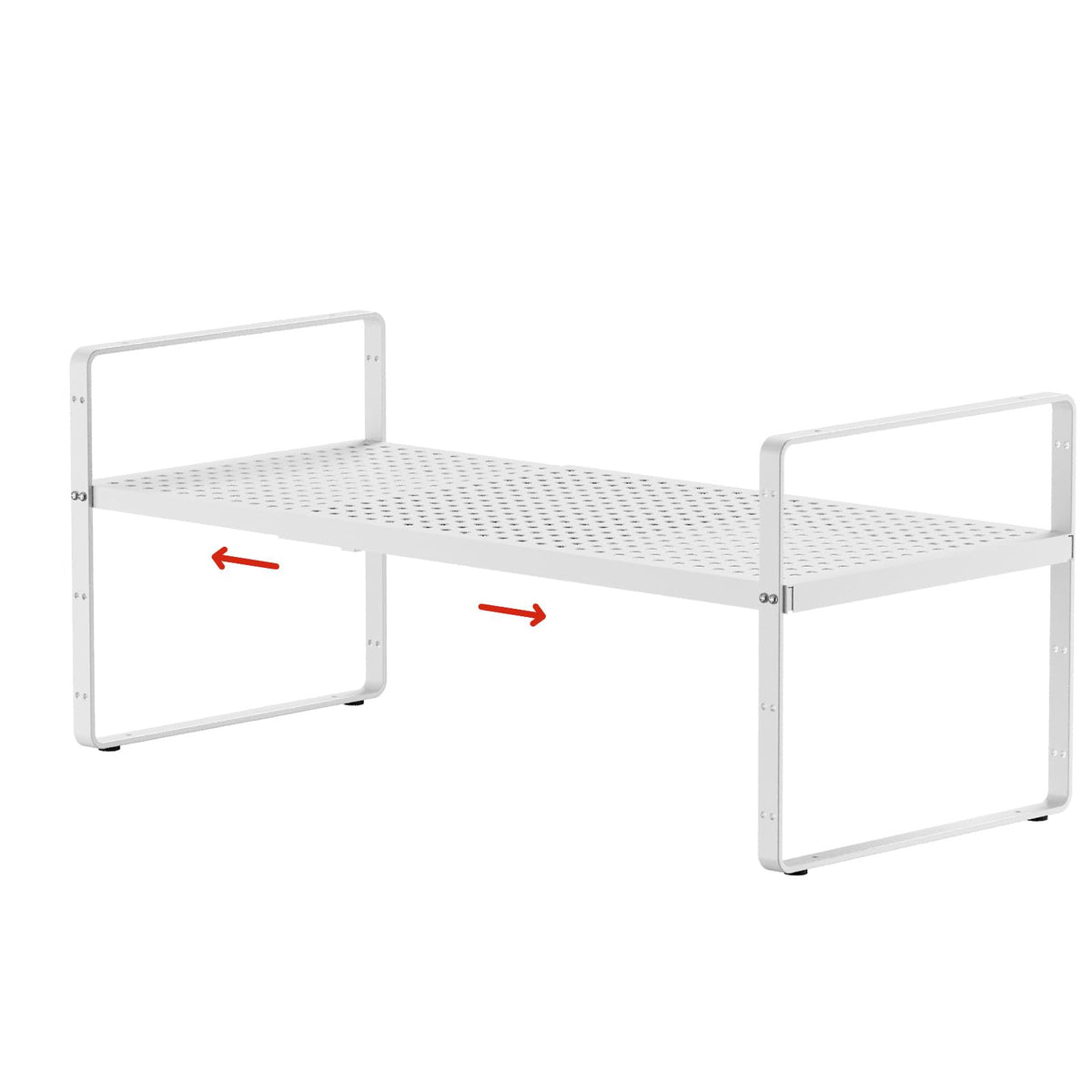 jkxoo 2Pcs Expandable Cabinet Shelf Organizers, 16.5"~27''L, White