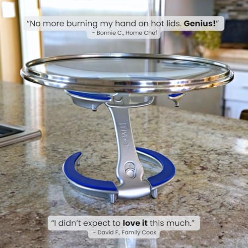 Trivae Pot Lid Holder – 4-in-1 Pot Lid Holder While Cooking, Pan Lid Holder, Trivet & Cake Stand – Versatile Kitchen Tool for Hot Pots, Serving & Display – Space-Saving, Heat-Resistant Stand - color: Royal Blue