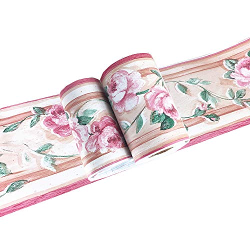 UPREDO Decorative Floral Molding Wallpaper Border Peel and Stick Paper for Bathroom Kitchen Backsplash Decal Sticker,4 Inch by 32.8ft (Pattern4)