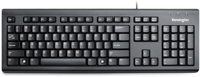 Kensington Wired Valu Keyboard, QWERTY Keyboard,104-Key, Black (K72391WW)