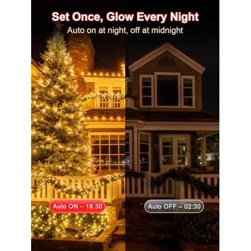 Christmas Lights with 1000 LEDs, 328FT Extra Long Plug in Fairy String Lights for Outdoor Tree and Indoor D?cor, 8 Modes & Timer, IP65 Waterproof Lights for Yard Garden Decor (Warm White)