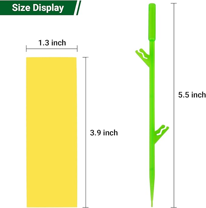 90PCS Yellow Sticky Traps for Indoors/Outdoor Gnat Traps for Plants Fungus Gnats Sticky Traps for Whiteflies Mosquitoes Fruitflies Thrips Aphids... Stake Holders Included Dual-Sided