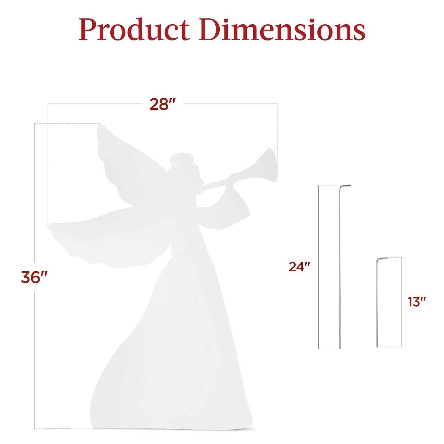 Best Choice Products 3ft Set of 2 Outdoor Christmas Angel Yard Decorations, Weather-Resistant PVC Décor for Lawn, Garden, Display w/ 4 Ground Stakes