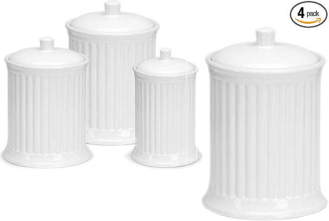Omniware Simsbury Canister, Set of 4 - Silicone Seal, Ceramic (Turquoise)