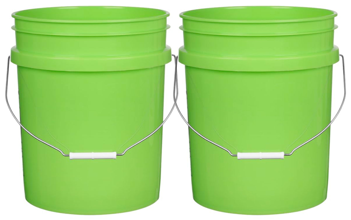 House Naturals 5 Gallon Premium HPDE Plastic Bucket - Made in USA Food Grade Container, BPA Free All Purpose Pail (5, Red)