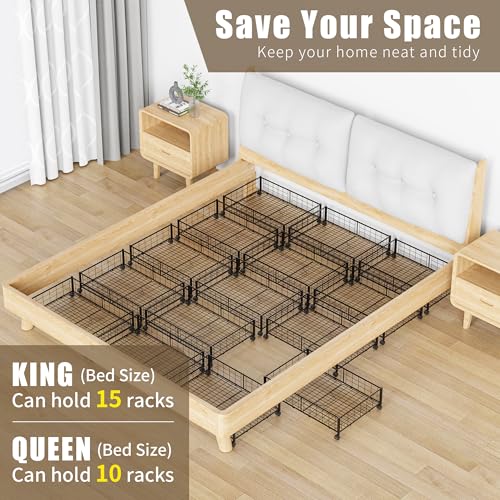 Hleelomi Under Bed Storage with Wheels, 360° Rotating, No-Assembly Underbed Storage Containers, 2PACK - size: 2 Pack without Cover