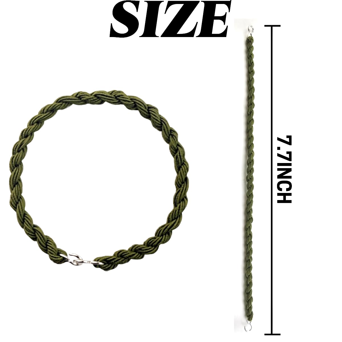 RONYOUNG 14PCS Elastic Boot Straps Military Leg Straps Blousing Garters with Metal Hooks for Navy Army Air Force (Green)
