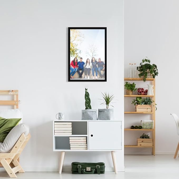 Black Frame Enclosed Whiteboard with Wooden Frame, Approx.17x23in / 43x58cm Poster Frame and whiteboard, Functional Whiteboard for Office, Home(Poster Not Included)(MMB-BK-4358)