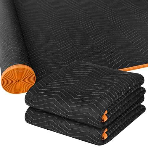 Aliceset 2 Pcs 80 x 144'' Extra Large Moving Blankets Heavy Duty Packing Blankets Quilted Shipping Furniture and Storage Pads Thick Furniture Pads for Wrapping Moving Protecting Supplies, Black
