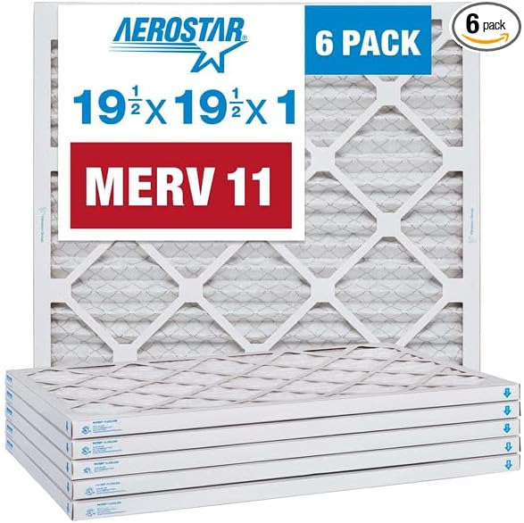 Aerostar Air Filters 19 1/2 x 19 1/2 x 1 MERV 11, Healthier Air
