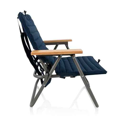 Picnic TIME Descanso Padded Beach Chair, Low Camping Chair with Removable Washable Cover, Backpack Beach Chair