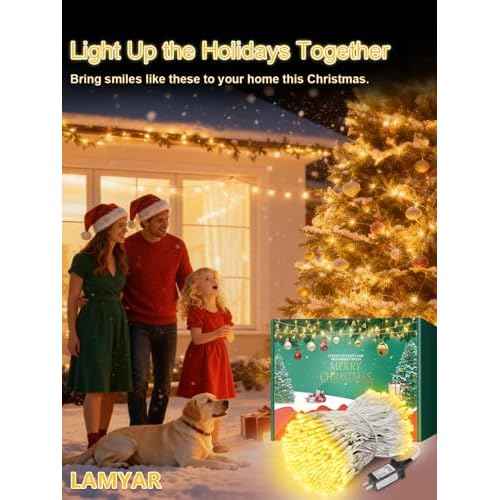 Christmas Lights with 1000 LEDs, 328FT Extra Long Plug in Fairy String Lights for Outdoor Tree and Indoor D?cor, 8 Modes & Timer, IP65 Waterproof Lights for Yard Garden Decor (Warm White)