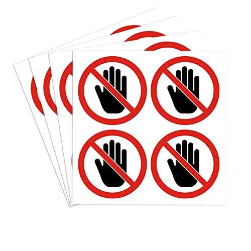 dealzEpic - Do Not Touch Sign Sticker - Self Adhesive Peel and Stick Round Vinyl Decal - 4 cm (1.57 inches) in Diameter