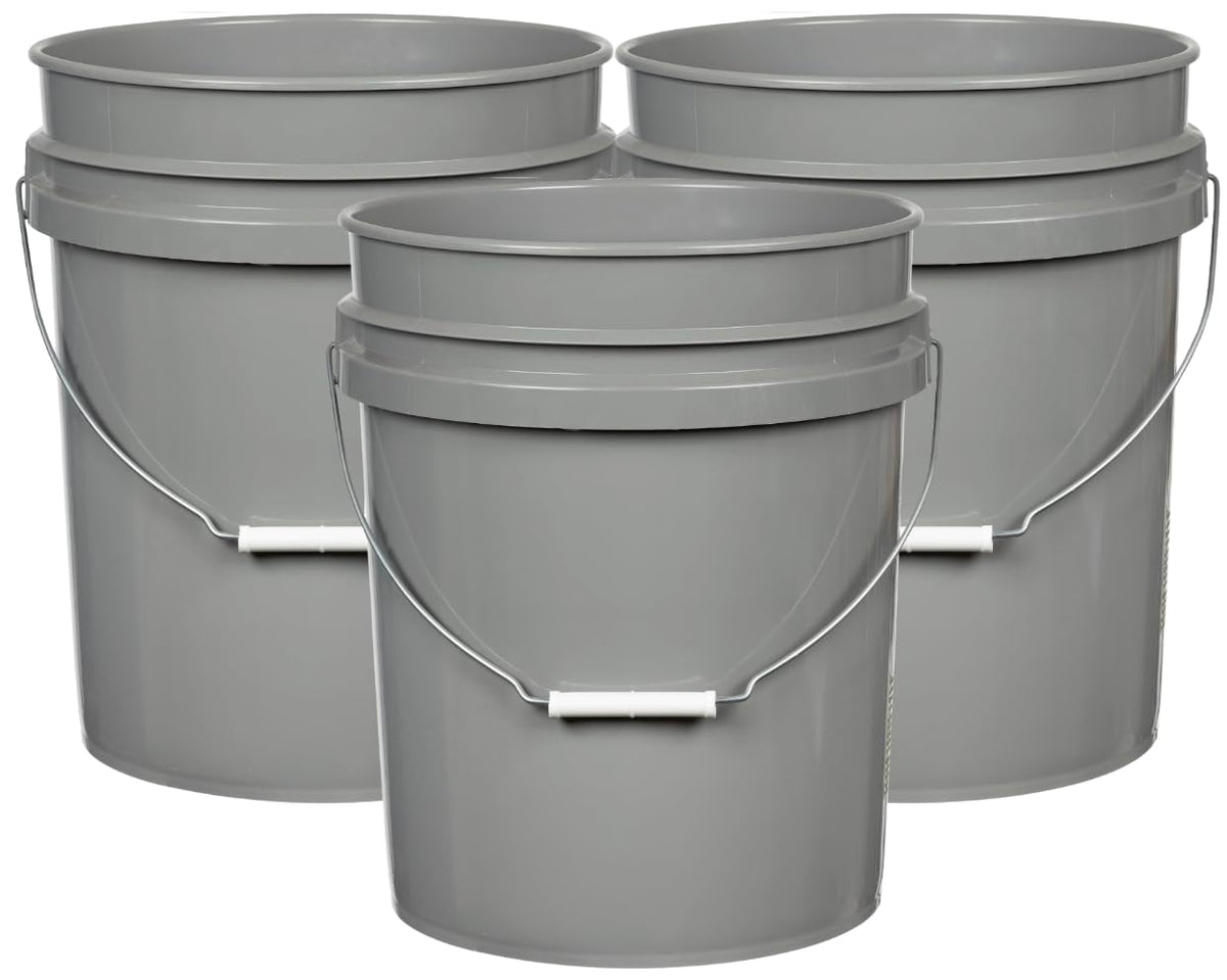 House Naturals 5 Gallon Premium HPDE Plastic Bucket - Made in USA Food Grade Container, BPA Free All Purpose Pail (5, Red)