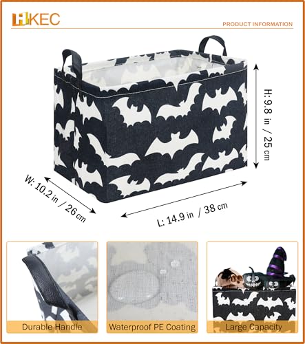 Rectangle Storage Basket with Handles,Collapsible Kids Toys Bin,Books Box,Gift Basket(Bat) - color: Bat