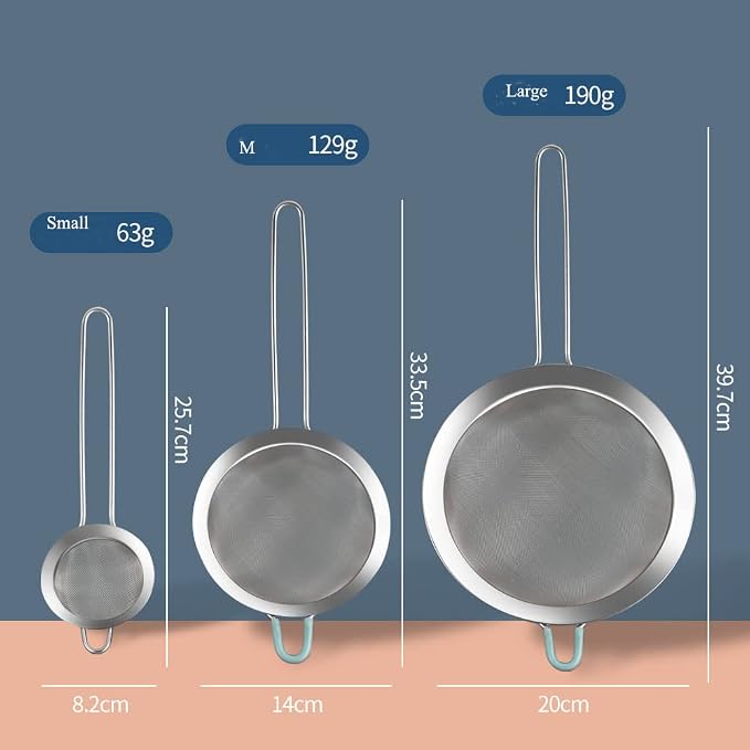 304 Stainless Steel 5.51 inch Fine Mesh Strainers