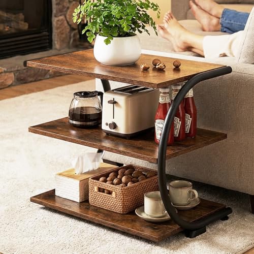 C-Shaped 3-Tier Shoe Rack with Metal Frame & Adjustable Feet - Compact Organizer for Entryway, Closet, Hallway (Holds 11 lbs/Shelf) - size: 17.32" X 11.81" X14.76"