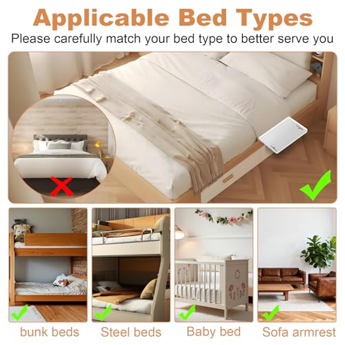 2 Pcs Bedside Shelf for Dorm Bunk Bed, Clip On Nightstand, Bed Side Table Tray Organizer, College Dorm Room Essentials for Girls/Guys, Bedside Tray with Cable Management for Dormitory, Back to School