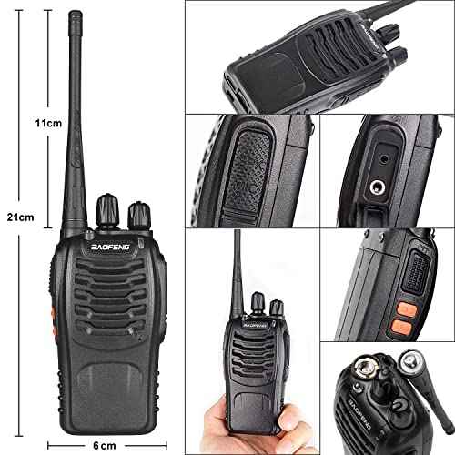 Baofeng Walkie Talkies for Adults Rechargeable bf-888s Two-Way Radios Long Range Interphone Handheld Communicator Professional UHF 8 Pack Walky Talky Set with Earpiece,Li-ion Battery and Charger