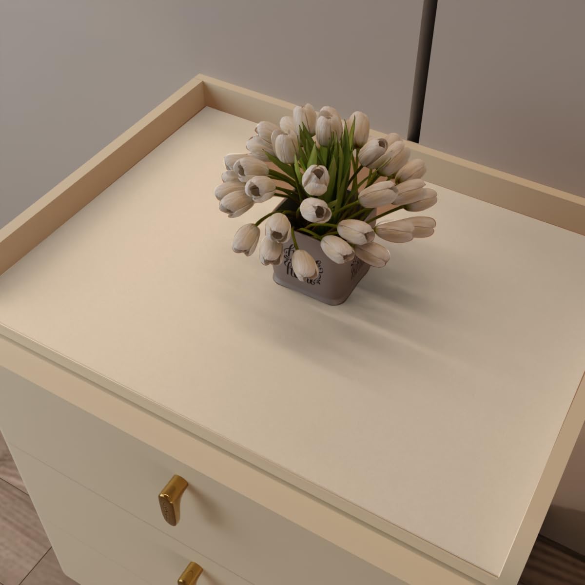 Zinkooat Night Stand Cover for Top - 12x24 Inch Waterproof Easy to Clean Can Conceal Flaws Protector The Table Top from Scratches Used for Dining (Beige+Light Gray 12x24)