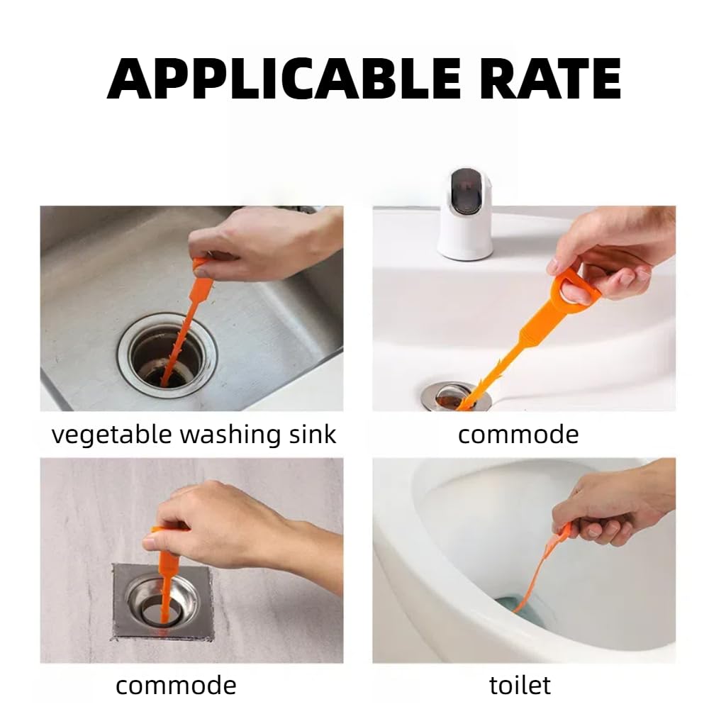 Sink Plunger with 3 Drain Clog Remover Tools – Compact Manual Plunger and Flexible Drain Snakes for Unclogging Bathroom, Kitchen, and Shower Drains