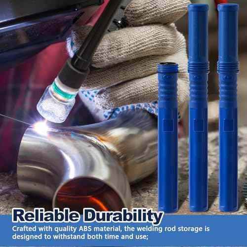 Tandefio 4 Pcs Welding Rod Storage Tube 40 Inch Tig Rod Storage Canisters Welding Electrode Holder Airproof Waterproof Container(Blue)