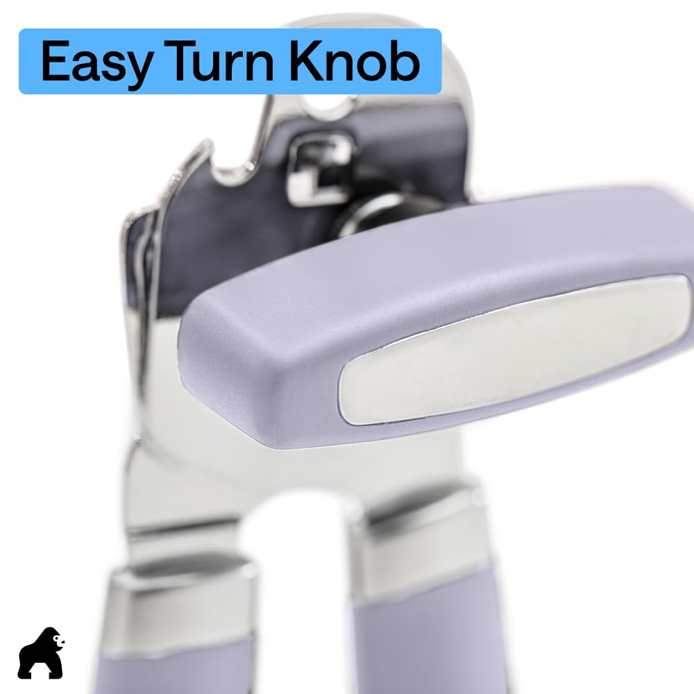 GORILLA GRIP Original Model Stainless Steel Manual Can Opener, Lavender
