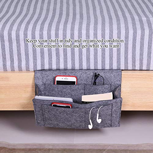 Gavigain Luxurious Grey Armrest Organizer, Caddy for Sofa, Couch, Chair Armrest, Remote Control, Cell Phone, Book, Magazine, Glasses, Snacks