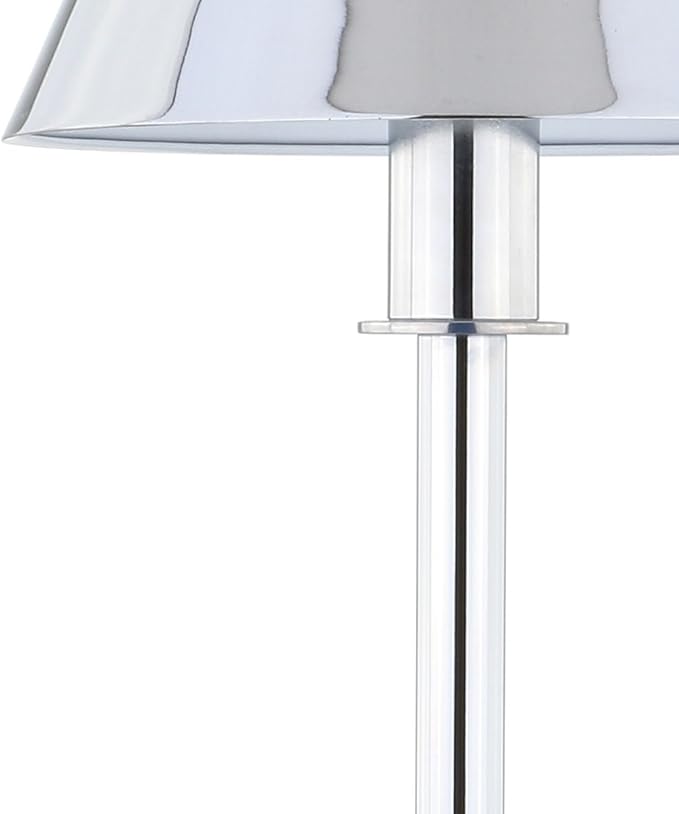 JONATHAN Y 26" Chrome Modern LED Table Lamp for Living Room Bedroom Home Office, Metal Empire Shade, Slim Desk Lamp for Nightstand Buffet, LED Bulb Included JYL6006A
