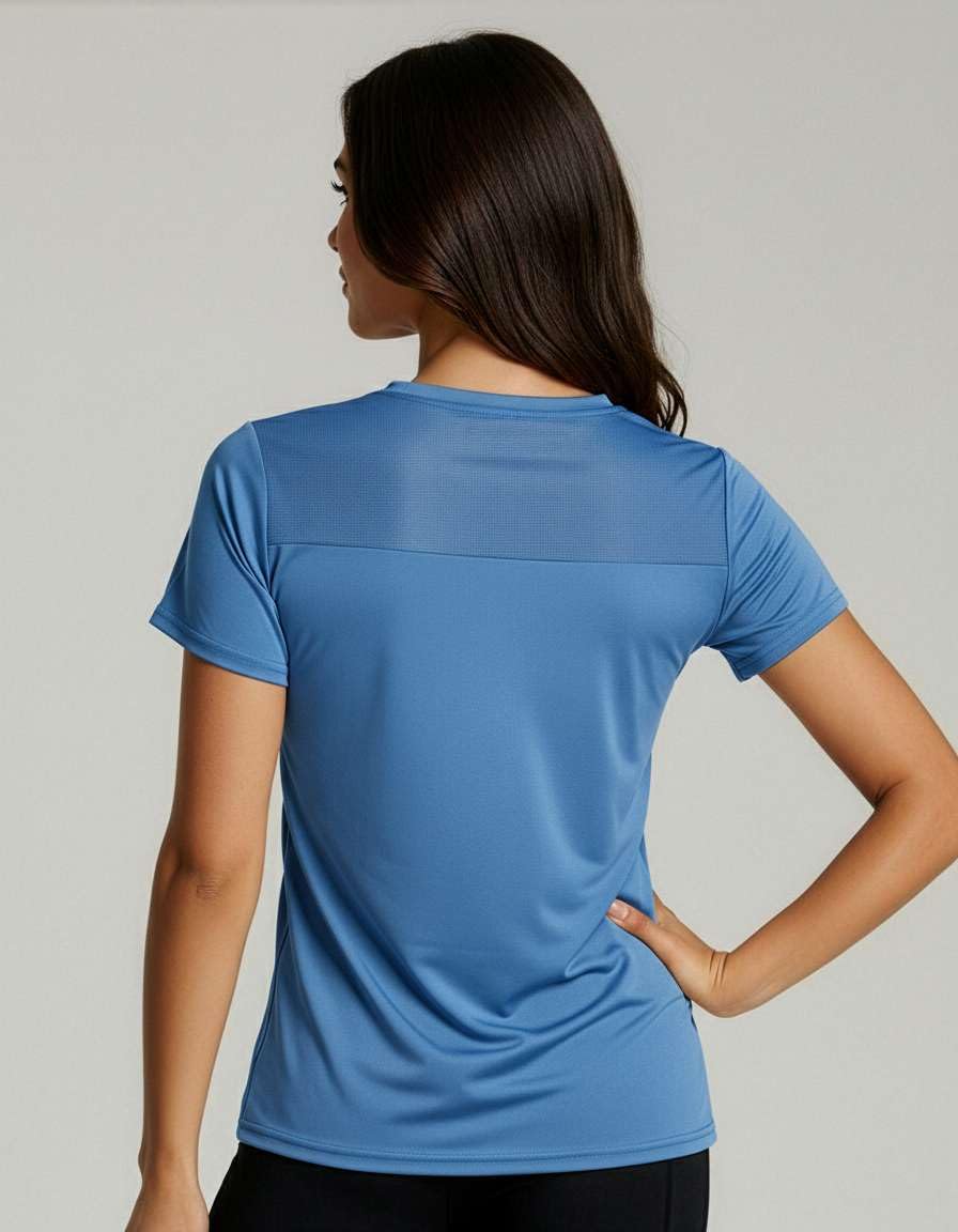 Real Essentials 5 Pack: Women's Short Sleeve Mesh Insert T-Shirts Athletic Tops Gym Workout Yoga Tennis Activewear - Set 8,XL