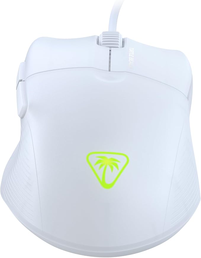 Turtle Beach Pure SEL Wired RGB Gaming Mouse, Ultra-Light 49g Ergonomic Design, 8000 DPI Optical Sensor, Mechanical Switches, Pretension System, Pure PTFE Glides, AIMO RGB Lighting – White