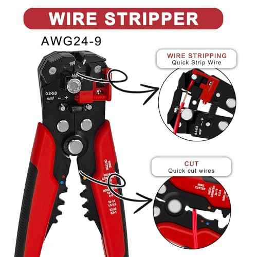 Terminal Crimping Tool and Multi-Purpose Wire Stripper Kit - Multiple jaw sizes, ratcheting design, Wire Crimper Tool - Ideal for mc4 crimping, wiring, repair electrical
