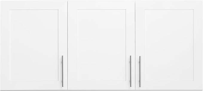 Prepac Elite 54" W Wall Cabinet with Panel Doors, White Storage Cabinet, Bathroom Cabinet, Pantry with 1 Adjustable Shelf 12.75" D x 54" W x 24" H, WSUR-1004-1
