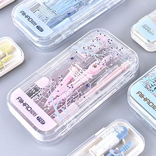 LABANCA 8 Pcs Compass Set with Protractor for Math Geometry Set Drawing Compass, Rulers, Pencil, Eraser
