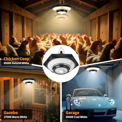 Solar Shed Light, Solar Hanging Pendant Lights with Remote Control Outdoor Indoor for Chicken Coops Sheds Barns