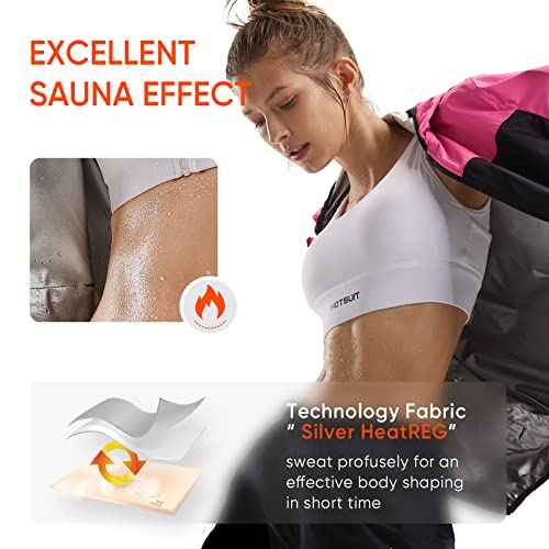 HOTSUIT Sauna Suit for Women Weight Loss Sweat Suits Sauna Jacket Pant Machine Washable Anti Rip for Gym Workout Exercise