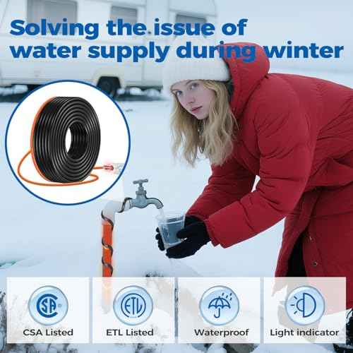 5W/FT 120V Pipe Heat Tape 50FT (3FT-200FT) - Freeze Protection Heating Cable for Metal/Plastic Water Pipes, Maintains Flow at -40¡ÆF