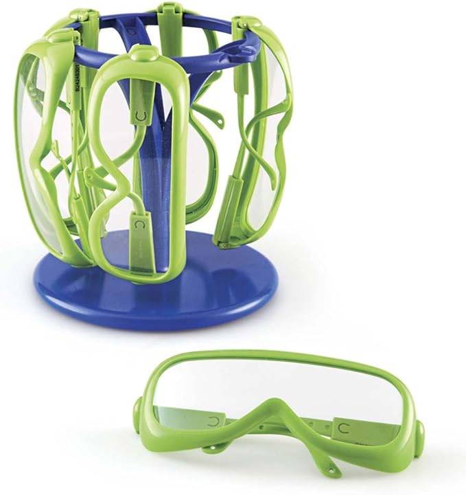 Learning Resources Science Safety Glasses with Stand, Preschool Science, Set of 6, Ages 3+