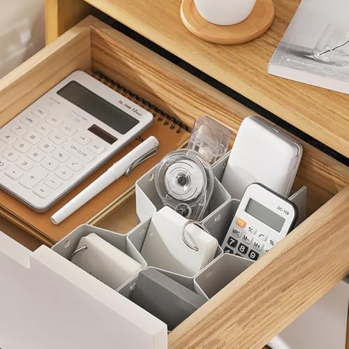 Poeland Drawer Divider Organizer DIY Plastic Grid Honeycomb Drawer Divider Gray 2 Pack - color: Gray(2pack)