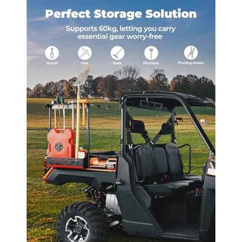 KEMIMOTO UTV Tool Rack Secure Various Tools Compatible with Polaris Ranger 1000/ XP 1000/ XP 900 2013-2025, Easy Installation Tool Carrier Support 133 lbs UTV Tool Holder Accessories Replace #2881533