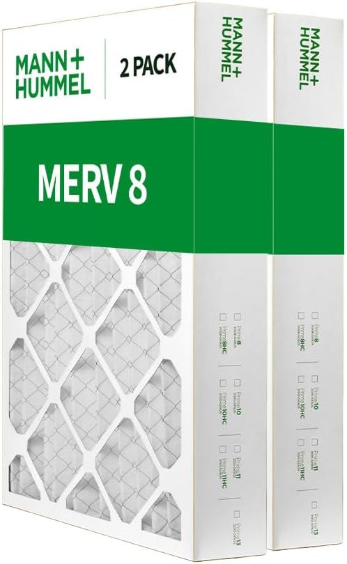 Mann+Hummel 16x25x4 MERV 8 Pleated HVAC AC Furnace Air Filters. 2 Pack.