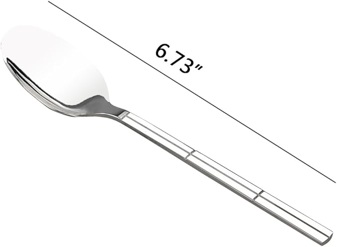 Lesbin Stainless Steel Flatware Dessert Spoon, Set of 12