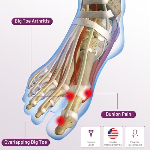 Bunion Corrector Sleeve, Breathable Bunion Big Toe Alignment Splint with Anti-Slip Heel Grip,4 Sizes,Extra Thick Gel Pads & Adjustable Straps for Hallux Valgus Comfort.