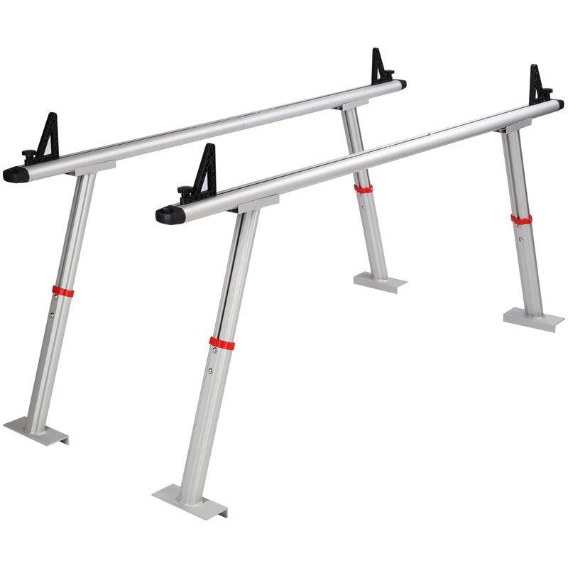 VEVOR Truck Rack with 8 Non-Drilling C-Clamps, 19-34in Adjustable Height Aluminum Ladder Rack for Truck, 800 lbs Capacity Heavy Duty Truck Bed Rack Two-Bar Set for Kayak, Surfboard, Lumber, Ladder