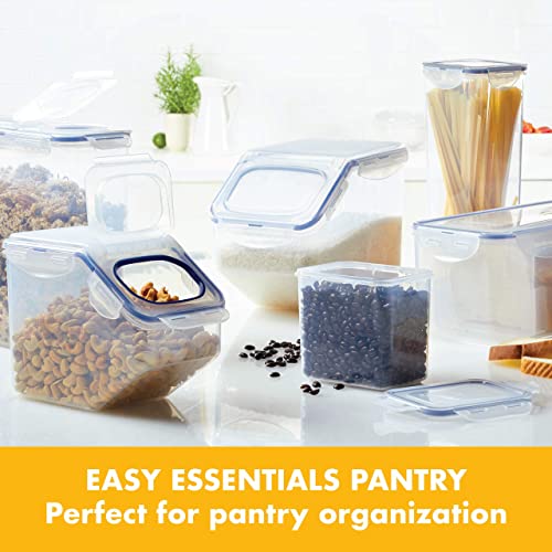 LOCK & LOCK Easy Essentials Food lids/Pantry Storage/Airtight containers, BPA Free, Square-16.9 Cup-for Chips, Clear (Pack of 3) - size: 16.9 Cup (Pack of 3)