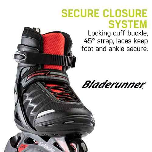 Bladerunner by Rollerblade Advantage Pro XT Men's Adult Fitness Inline Skate, Black and Red, Inline Skates, 11