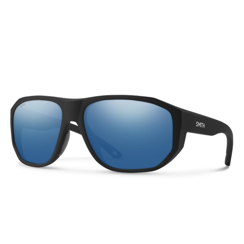 SMITH Outrigger Sunglasses with Chromapop Lenses - Polarized Sunglasses - for Men & Women - Matte Black ChromaPop Glass Polarized Blue Mirror