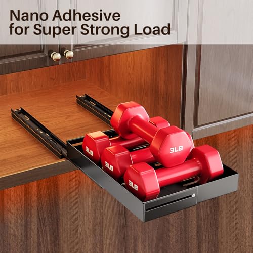 SNTD Pull Out Spice Rack for Upper Cabinet - Expandable Organizer with Smooth Ball Bearing Slides, No Drill Mounting Spice Storage for Kitchen (1 Pack, 4.1" to 7.2" W X 10" D X 2.2" H) - size: 4.1"W X 10"D X 2.1"H